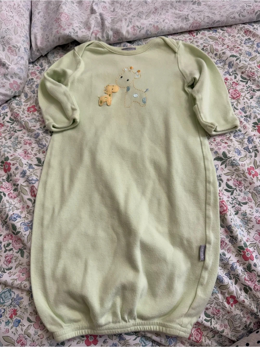 Little Me Light Blue Gown and Carter’s Light Green Giraffe Gown